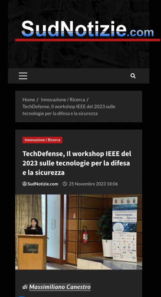 TechDefense, Il workshop IEEE del 2023 sulle tecnologie per la difesa e la sicurezza - Sud Notizie Napoli - Campania - Basilicat
